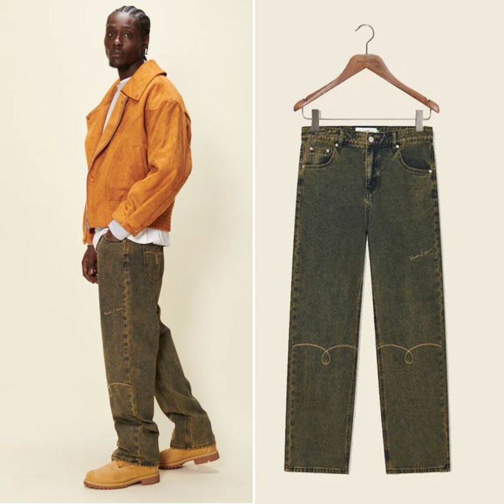 House of Sunny Men's Courtyard Straight JEANS Size 3XL 40" x 32" Waist Clay NEW